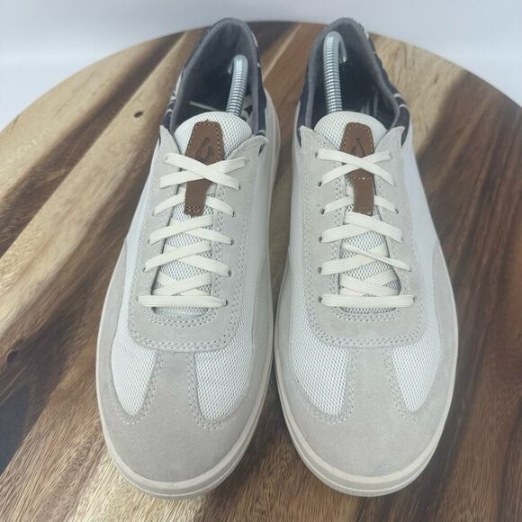 OluKai Punini Men's 10 (EU 43) Beige White Suede Lace Up Athletic Sneakers Shoes - Picture 3 of 9